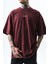 Erkek Snake Baskılı Yıkamalı Oversize T-Shirt Bordo 4