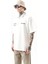 Erkek Yarım Fermuarlı Nakışlı Oversize T-Shirt Ekru 2