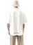 Erkek Yarım Fermuarlı Nakışlı Oversize T-Shirt Ekru 3
