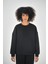 Kadın Basic Oversize Sweatshirt Lacivert 1