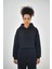 Kadın Basic Oversize Crop Hoodie Lacivert 1