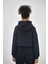 Kadın Basic Oversize Crop Hoodie Lacivert 3
