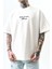 Erkek Memory Baskılı Oversize T-Shirt Beyaz 4
