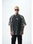 Erkek War Baskılı Yıkamalı Oversize T-Shirt Siyah 1