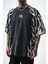 Erkek War Baskılı Yıkamalı Oversize T-Shirt Siyah 4