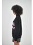 Kadın Add Me On Social Yazılı Yarım Fermuarlı Oversize Sweatshirt Pembe 3