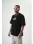 Erkek Ornaments Baskılı Oversize T-Shirt Siyah 2