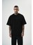 Erkek Da Vinci Baskılı Oversize T-Shirt Siyah 1