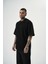 Erkek Da Vinci Baskılı Oversize T-Shirt Siyah 2