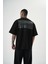 Erkek Da Vinci Baskılı Oversize T-Shirt Siyah 3