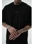 Erkek Da Vinci Baskılı Oversize T-Shirt Siyah 4