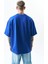 Erkek Respire Yazı Detaylı Oversize T-Shirt Saks 3