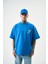 Erkek Numbers Of R Nakışlı Oversize T-Shirt Mavi 1