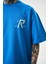 Erkek Numbers Of R Nakışlı Oversize T-Shirt Mavi 4