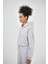 Kadın Basic Oversize Crop Hoodie Lacivert 2