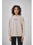 Kadın Minimalism Series Nakışlı Oversize Hoodie Ekru 1