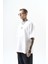 Erkek Eyes Baskılı Oversize T-Shirt Beyaz 2