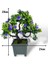 3lü Set Yapay Çiçek Bonsai Ağacı Çiçekli Model Dekoratif Yapay Ağaç Bonzai 30*15 cm Siyah Kare Saksıda 4