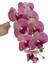 4lü Set Yapay Çiçek Fuşya Çilli Islak Orkide ve 2 Adet Orkide Yaprağı Gerçeksi Doku Uzun Dal 90 cm 5