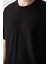 Siyah Pamuklu Kalın Yumuşak Dokulu Oversize Fit Basic Erkek Şort Takım - 85257 4