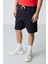 Fiesta - Lacivert Pamuklu Kalın Yumuşak Dokulu Oversize Fit Basic Erkek Şort Takım - 85259 5