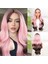 Siyah Pembe Ombre Fiber Sentetik Tül Peruk 1