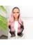 Siyah Pembe Ombre Fiber Sentetik Tül Peruk 2