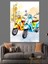 Renkli Vespa Motorları Dekoratif Kanvas - Mdf Ahşap Tablo 4
