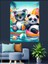 Havuzda Koala ve Panda Dekoratif Kanvas - Mdf Ahşap Tablo 4
