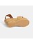 Kadın Kahve Toka Aksesuarlı Deri Detaylı Slingback Dolgu Topuklu Sandalet 4