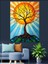 Güneş ve Yaşam Ağacı Dekoratif Kanvas - Mdf Ahşap Tablo 3