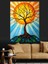 Güneş ve Yaşam Ağacı Dekoratif Kanvas - Mdf Ahşap Tablo 4