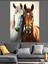Birlikte Duran Iki At Figürü Dekoratif Kanvas - Mdf Ahşap Tablo 4