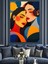 Sarılma ve Soyut Sanat Dekoratif Kanvas - Mdf Ahşap Tablo 4