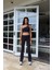 Asana Geniş Paça Spor Siyah Pantolon 5