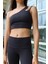 Asana Omuz Detay Spor Siyah Crop 5