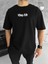 Bisiklet Yaka Baskılı Oversize T-Shirt - Siyah 2