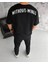 Bisiklet Yaka Baskılı Oversize T-Shirt - Siyah 3