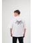 Bisiklet Yaka Baskılı Oversize T-Shirt - Beyaz 2
