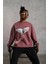 Erkek Güvercin Baskılı Sweatshirt - Gül Kurusu 5