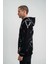 Double Oversize Kapşonlu Şimşek Pano Baskılı Sweatshirt - Siyah 5