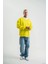 Geniş V Yaka Kol Ribana Detaylı Sweatshirt - Sarı 1