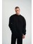 Uzun Kol Bisiklet Yaka Basic Sweatshirt - Siyah 2