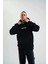 Kapşonlu Double Oversize Dijital Patchli Sweatshirt - Siyah 5