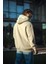 Üç Iplik Penye Kapşonlu Basic Sweatshirt - Bej 2