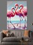 Pembe Flamingolar Dekoratif Kanvas - Mdf Ahşap Tablo 1