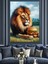 Burger Aslan Dekoratif Kanvas - Mdf Ahşap Tablo 2