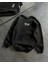 Bisiklet Yaka Üç Iplik Baskılı Oversize Sweatshirt - Siyah 2