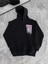 Uzun Kol Kapüşonlu Ön ve Arka Baskılı Sweatshirt - Siyah 3