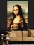 Burger Tutan Mona Lisa Dekoratif Kanvas - Mdf Ahşap Tablo 4